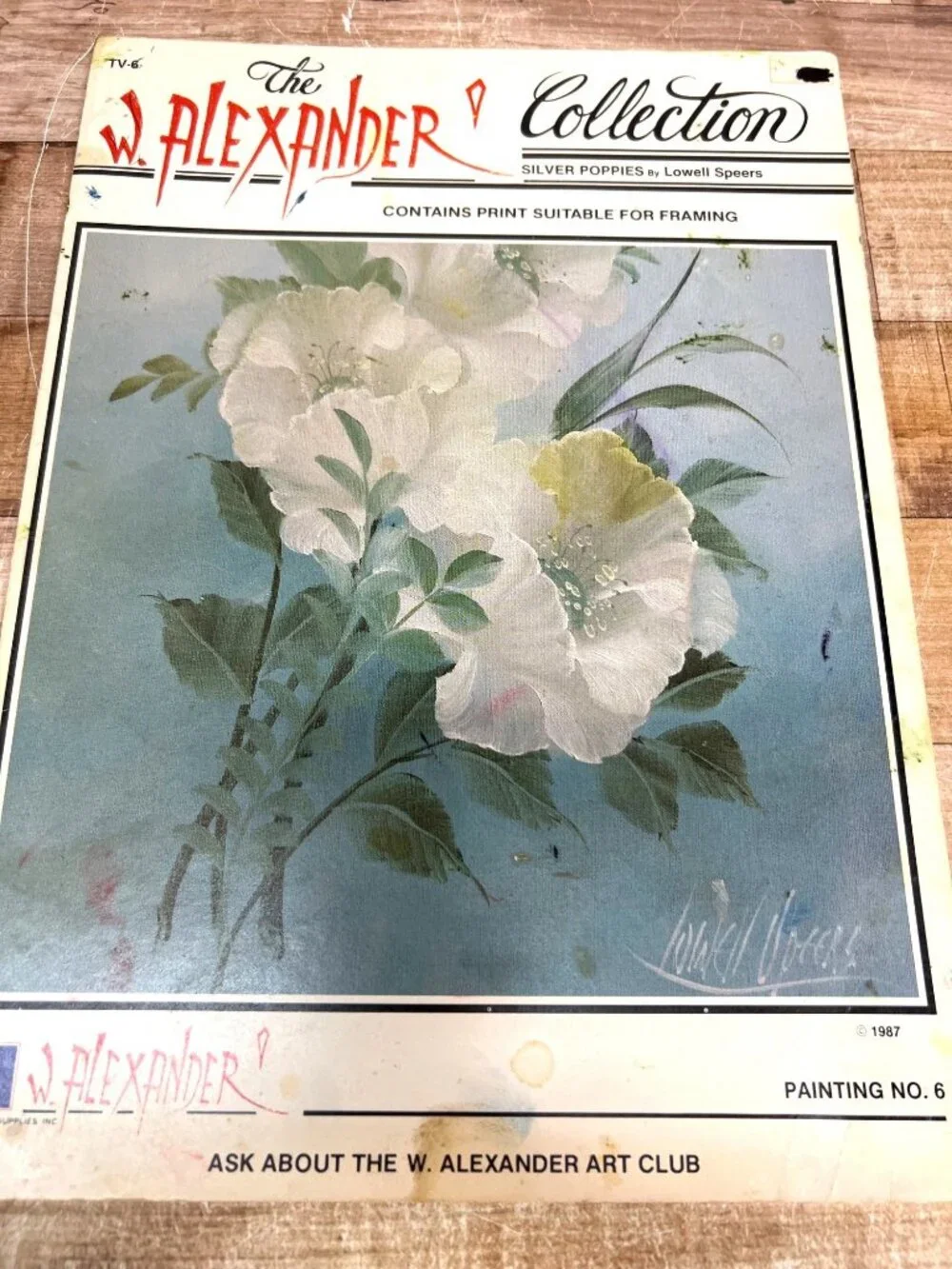 The W. Alexander Collection Silver Poppies Painting Guide By Lowell Speers 1987